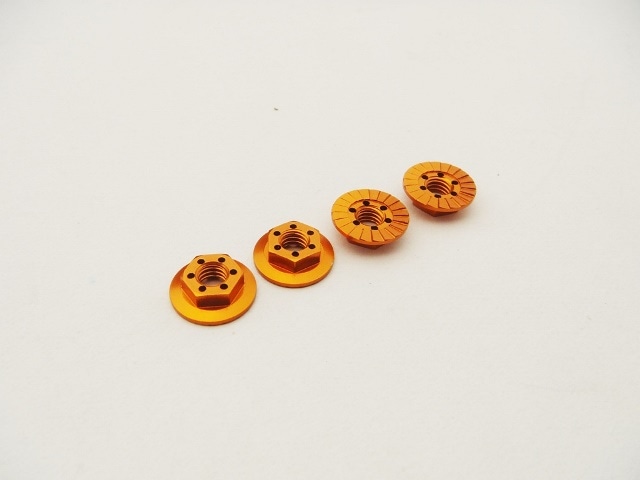 M4������ ����������졼�ȥʥå� (Orange) 4pcs M4 Alloy Serrated Wheel Nut-11mm (Thin type) [Orange] (4pcs)