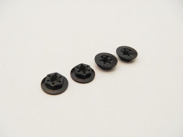 M4������ ����������졼�ȥʥå� (Black) 4pcs M4 Alloy Serrated Wheel Nut-11mm (Thin type) [Black] (4pcs)