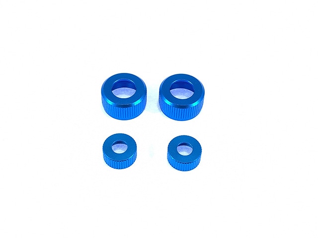 ѡåסʥХ)岼2֥롼 Damper cylinder cap for Tamiya buggy, Blue 2pcs each on the top and bottom