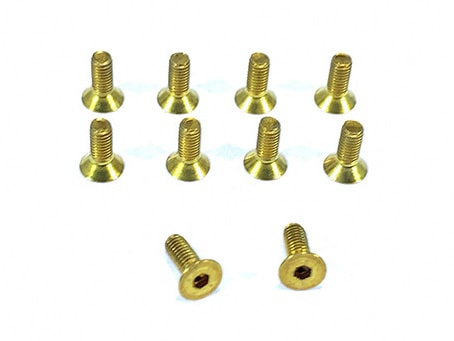 真鍮M3×8mmヘックス皿ビス 10pcs Brass hex flat head screw M3
