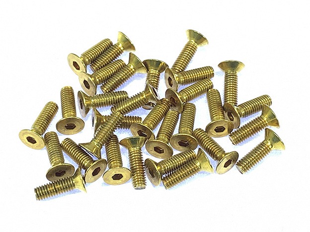 グランドホールセール 真鍮M3×10mmヘックス皿ビス 30pcs Brass hex flat head screw M3 テーブル・チェア・ハンモック