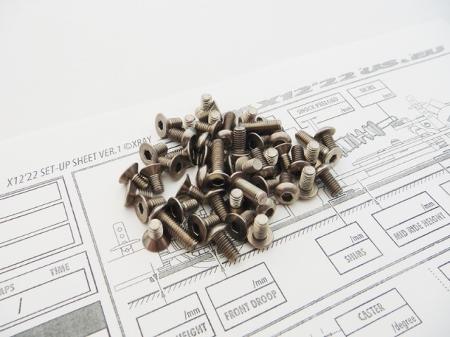 X Ray  X12` 2022�ѥ�����إå���������塼���åȡ�X RAY X1 2022EU/US Titanium Hex Screw Set