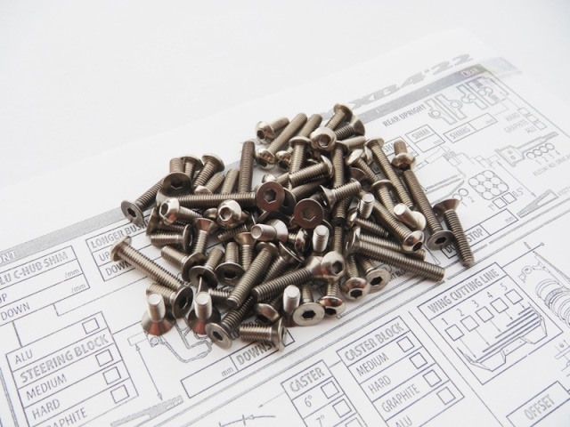 X Ray  XB4C/D  2022   ������إå���������塼���åȡ�X RAY XB4C/D 2022 Titanium Hex Screw Set