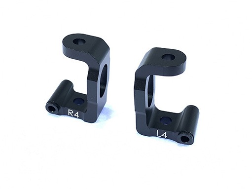 ߥեCϥ֥ꥢ 㥹(ߥDF-03)֥å Aluminum front hub carrier caster angle 4 (for TAMIYA DF-03) Black