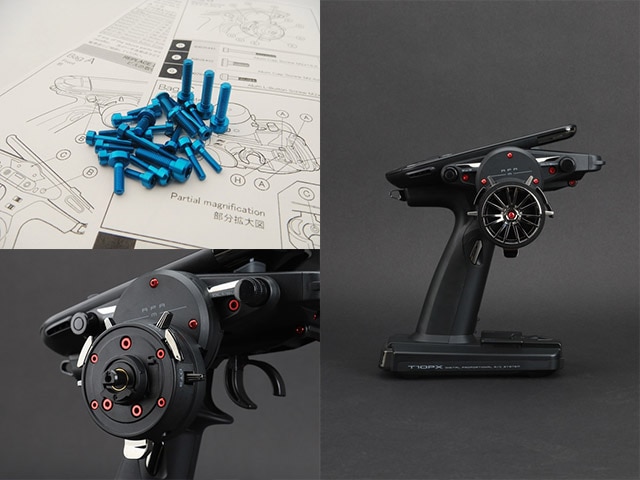 FUTABA 10PX�ѥ���ߥ�����塼���å�(�饤�ȥ֥롼) ��Light weight screw Set  FUTABA 10PX(T-Blue)