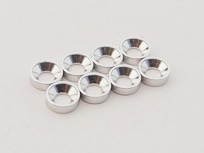 M2アルミ皿ワッシャー（シルバー) 8pcs M2 Washer for countersunk