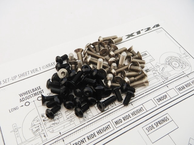 X Ray  X1  2024  &ߥإå塼å(Black)   X RAY X1 2024 Titanium & Aluminum Hex Screw Set(Black)