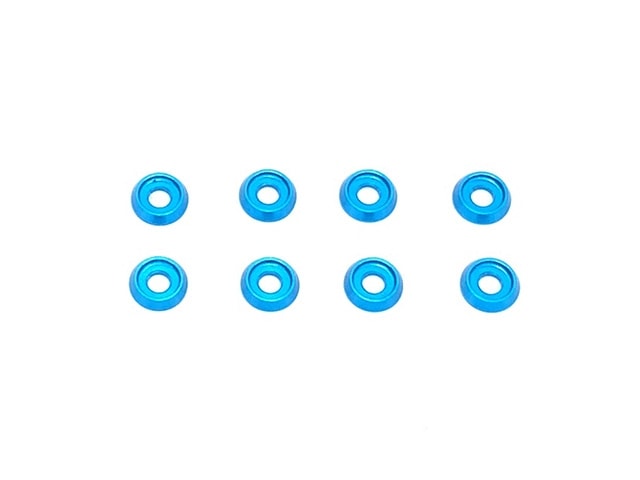 M3����åץӥ��ѥ���ߥ�å��㡼(�饤�ȥ֥롼)��8pcs��Aluminum M3 washer for cap screw(Light blue) 8 pcs.