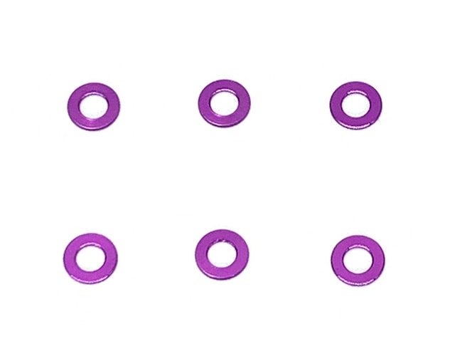 M2.6����ߥ��顼0.5t�ʥѡ��ץ�)��6pcs��M2.6 Aluminum Spacer 0.5t (Purple) 6pcs