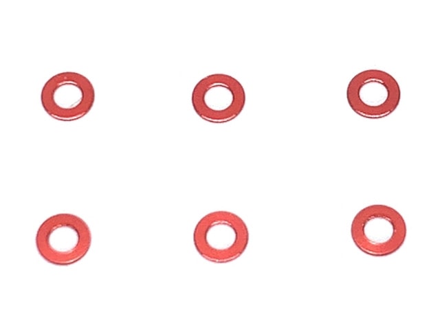 M2.6ߥ顼0.5tʥå)6pcsM2.6 Aluminum Spacer 0.5t (Red) 6pcs