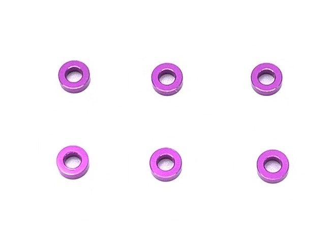 M2.6����ߥ��顼2.0t�ʥѡ��ץ�)��6pcs��M2.6 Aluminum Spacer 2.0t (Purple) 6pcs