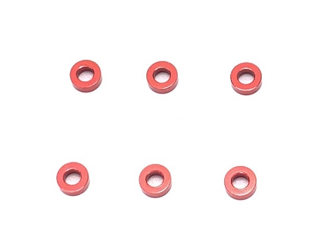 M2.6����ߥ��顼2.0t�ʥ�å�)��6pcs��M2.6 Aluminum Spacer 2.0t (Red) 6pcs