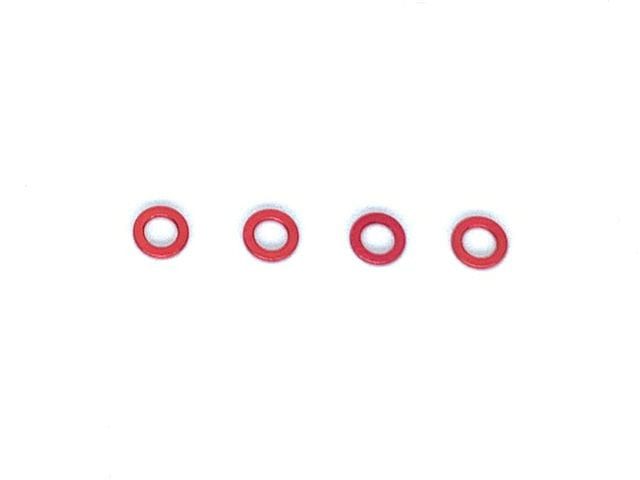 M3����ߥݥ�����0.5t���顼 ����5mm�ʥ�å�) 4pcs	0.5t Spacer for Al Post O.D5mm (Red)  4pcs