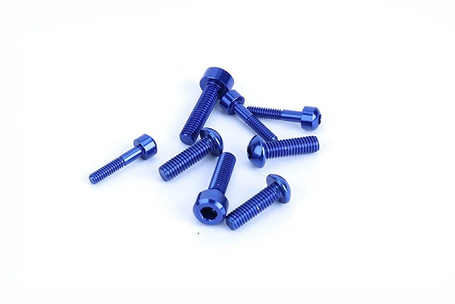 FUTABA 6PV�ѥ���ߥ�����塼���å�(ǻ�֥롼)  ��Aluminum Screw Set for FUTABA 6PV (Dark Blue)