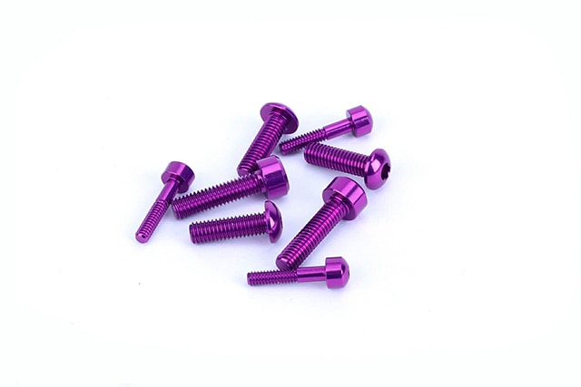 FUTABA 6PV�ѥ���ߥ�����塼���å�(�ѡ��ץ�)    ��Aluminum Screw Set for FUTABA 6PV (Purple)
