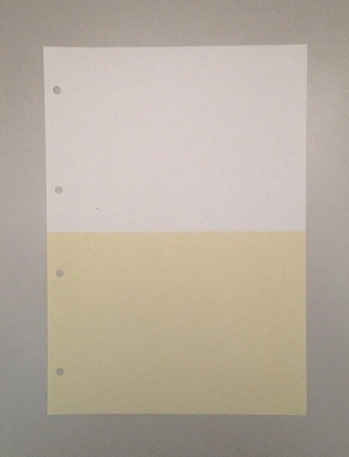 旧仕様調剤報酬明細書　ミシン目パンチ穴あり　数種　色分け　連続紙 ミシン目入り用紙】 B4 3分割 白紙 6穴あり | 用紙Labo