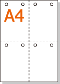 �ڥߥ����������ѻ�� A4 ����4ʬ�� ��� 8��