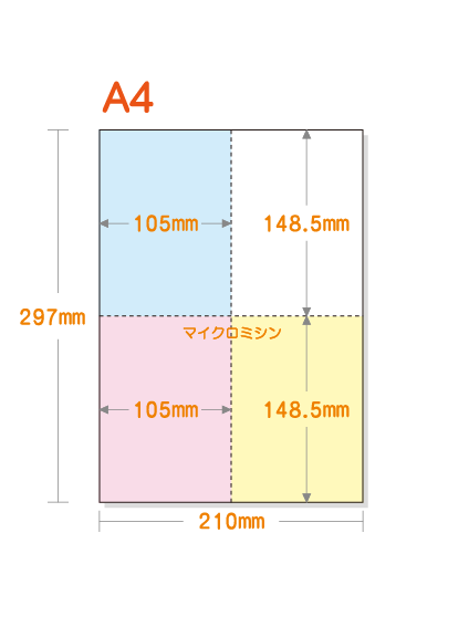 �ڥߥ����������ѻ�� A4 ����4ʬ�� ���顼