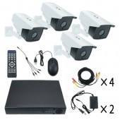 防犯カメラ　レコーダー　ボックス型カメラ4台セット　HDD容量2TB　高画質AHD 200万画素