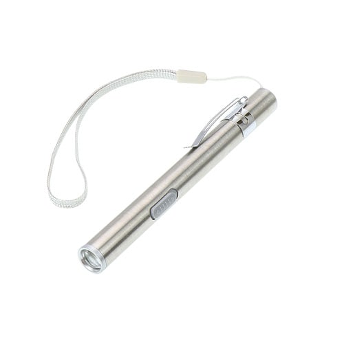 超軽量 ペン型LEDライト USB充電式 シルバー