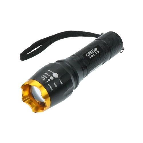 伸縮式LEDライト 1000ルーメン ブラックゴールド