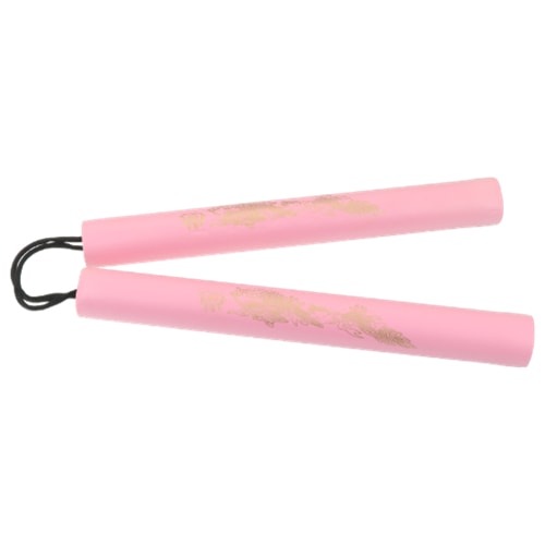 カラースポンジヌンチャク 龍柄 ピンク 紐タイプ