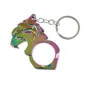ガラス割りキーホルダー　虎　レインボー