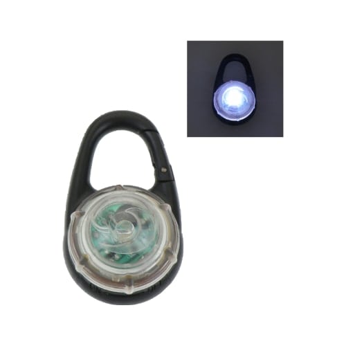 ペットにも使えるLEDライトカラビナタイプ 電池式 ホワイト