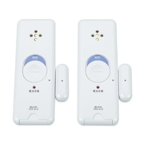 侵入対策 窓ピタッアラーム 開放検知 2個セット ホワイト ASA-M12-N2P