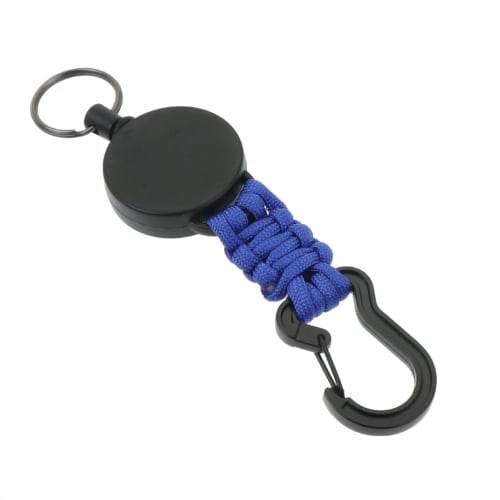 パラコード カラビナリールキーホルダー ブルー