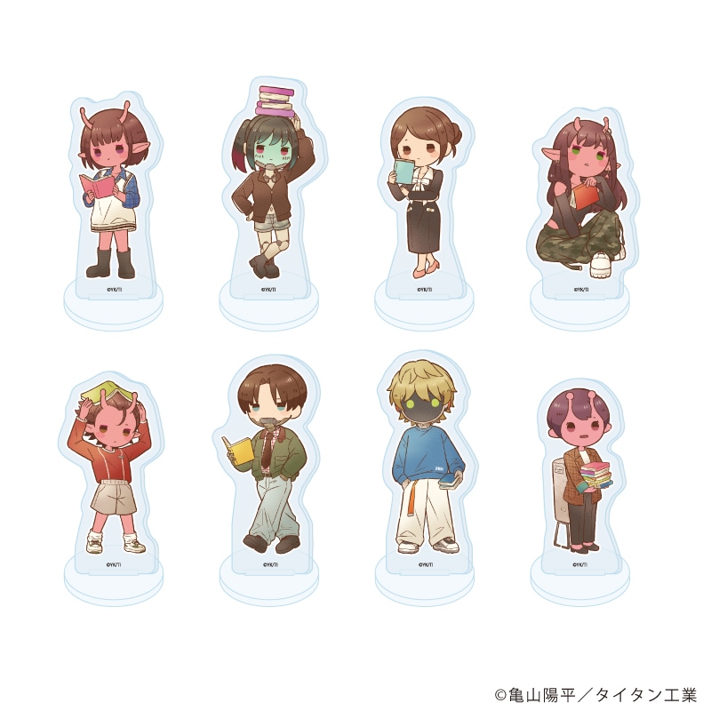 アクリルぷちスタンド「TVアニメ『銀河特急 ミルキー☆サブウェイ』」02/ブラインド(全8種) 秋服読書ver.(レトロアートイラスト)