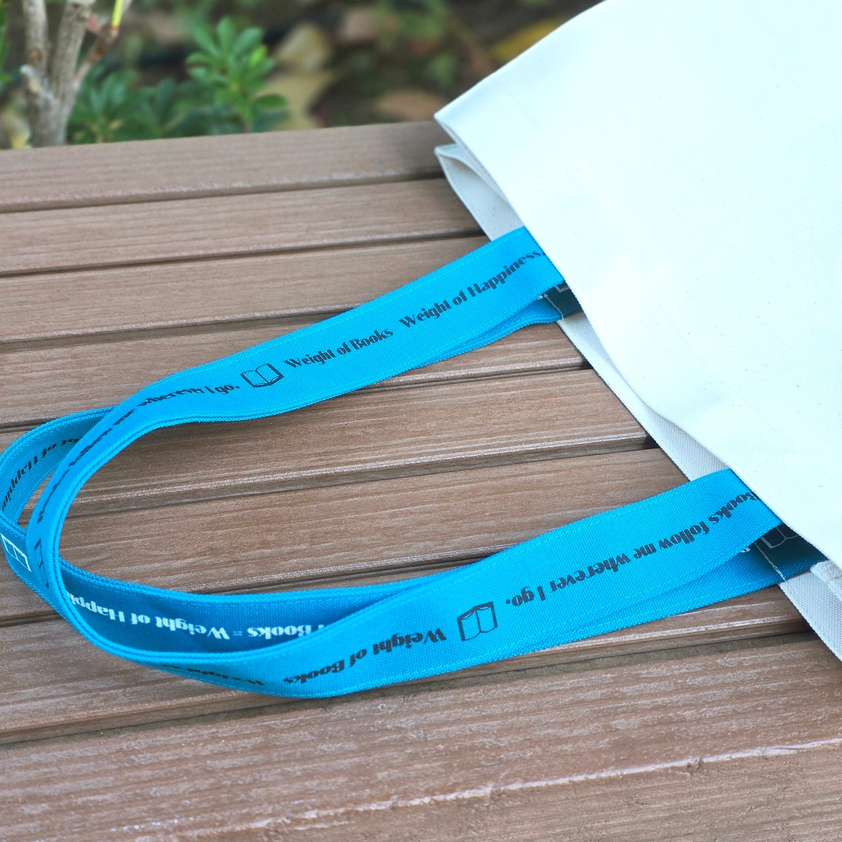 たくさん本を持ち歩きたい人のためのトートバッグ ターコイズ