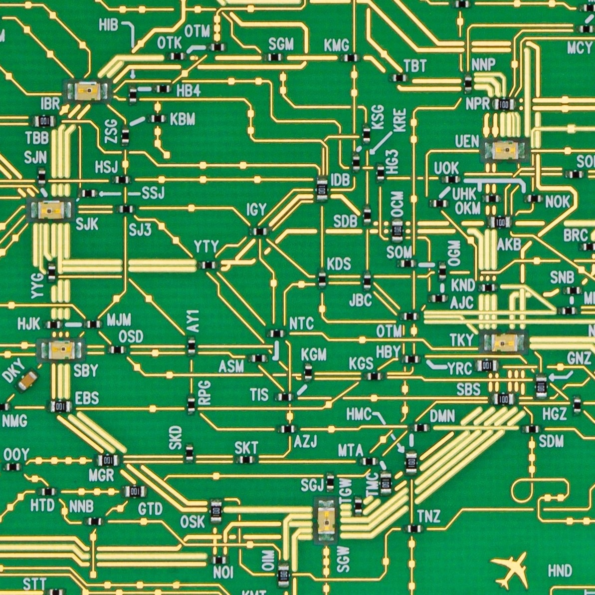 FLASH 東京回路線図LED6　ICカード ケース Green 緑