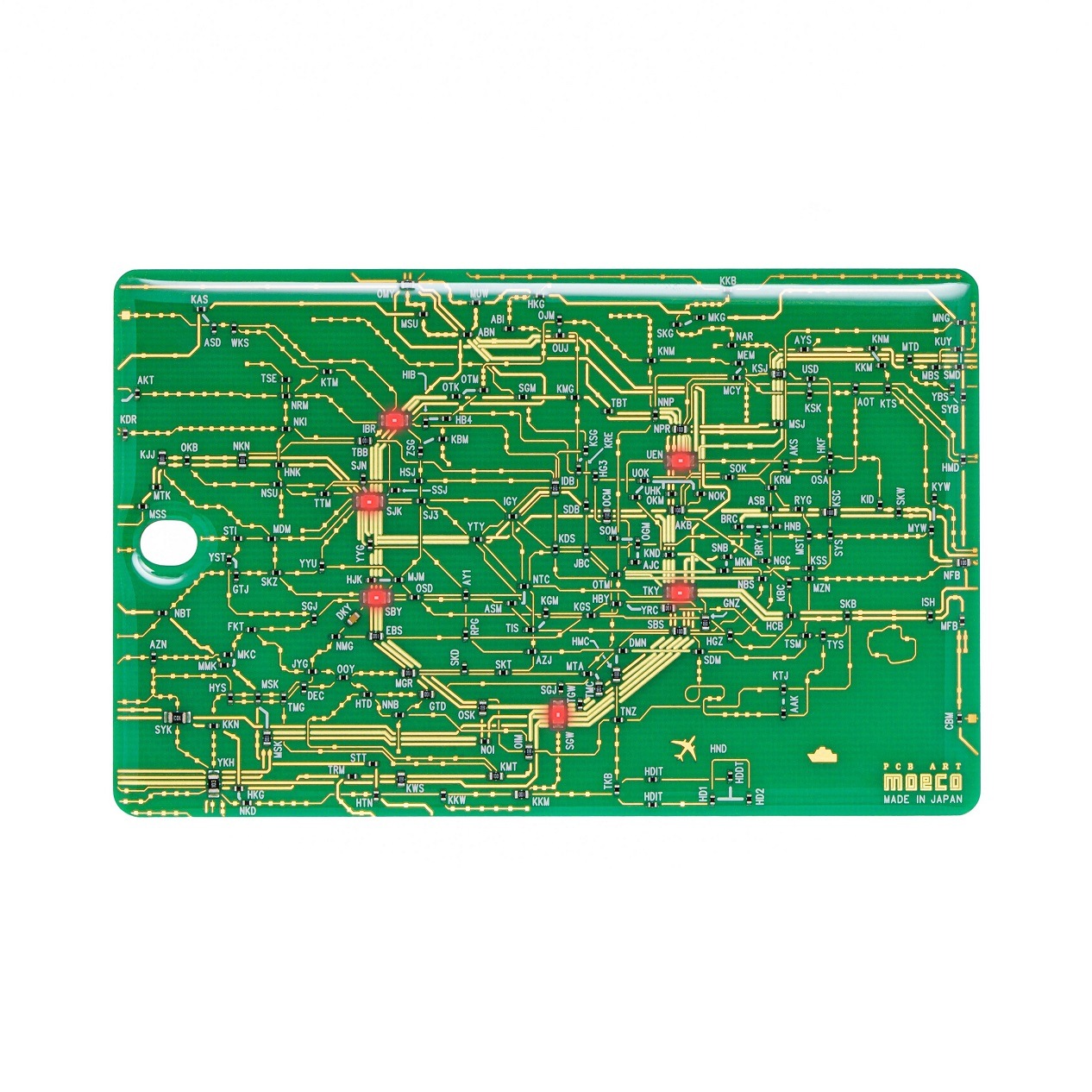 FLASH 東京回路線図LED6　ICカード ケース Green 緑