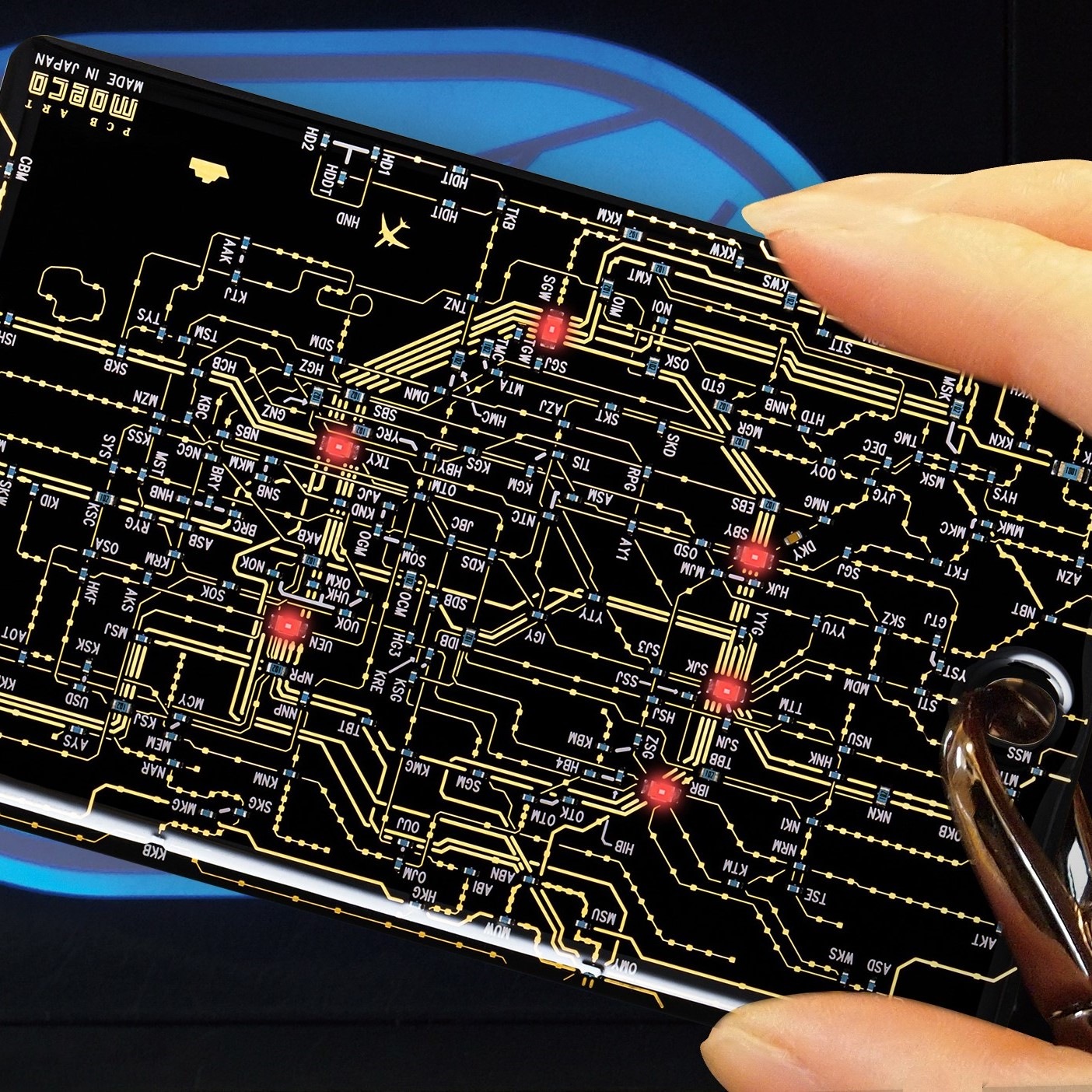 FLASH 東京回路線図LED6　ICカード ケース Black 黒