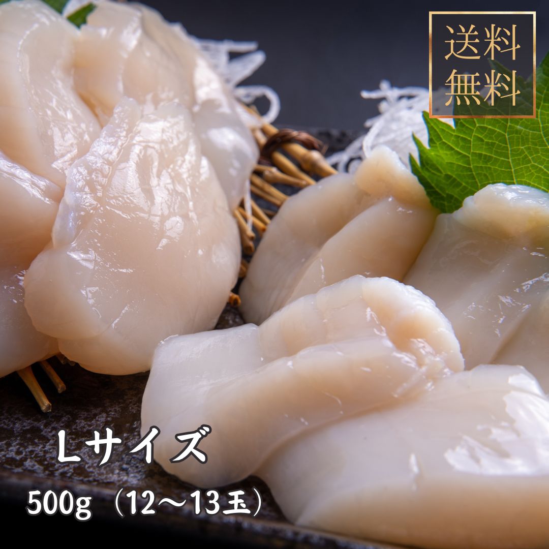 送料無料【冷凍】刺身用帆立貝柱500g　Lサイズ