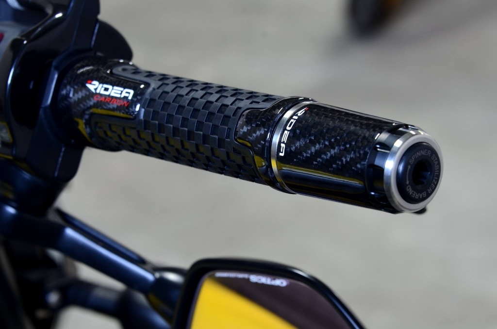 RIDEA ハンドルバーエンド ロングタイプ カーボン HONDA 半月型