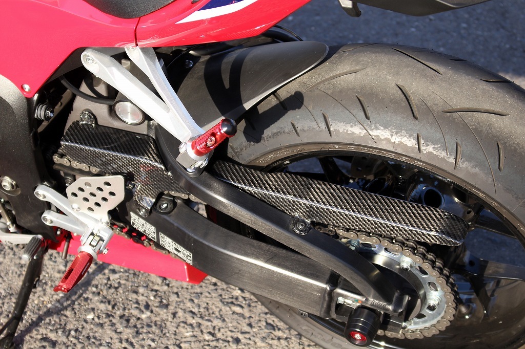 いさん！+ガード加工 バイク フロント フォークガード 焼きチタンカラー CNCアルミ削り出し