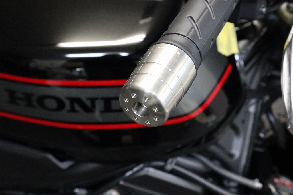 SPEEDRA ステンレス削り出しハンドルバーエンド HONDA半月型 TYPE1