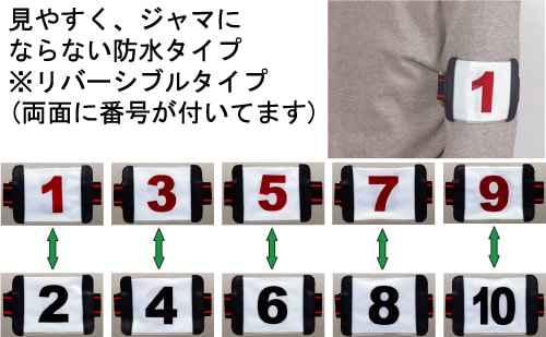 ゲートボール ニチヨー アームゼッケン 腕用両面5枚組 AZ-5W