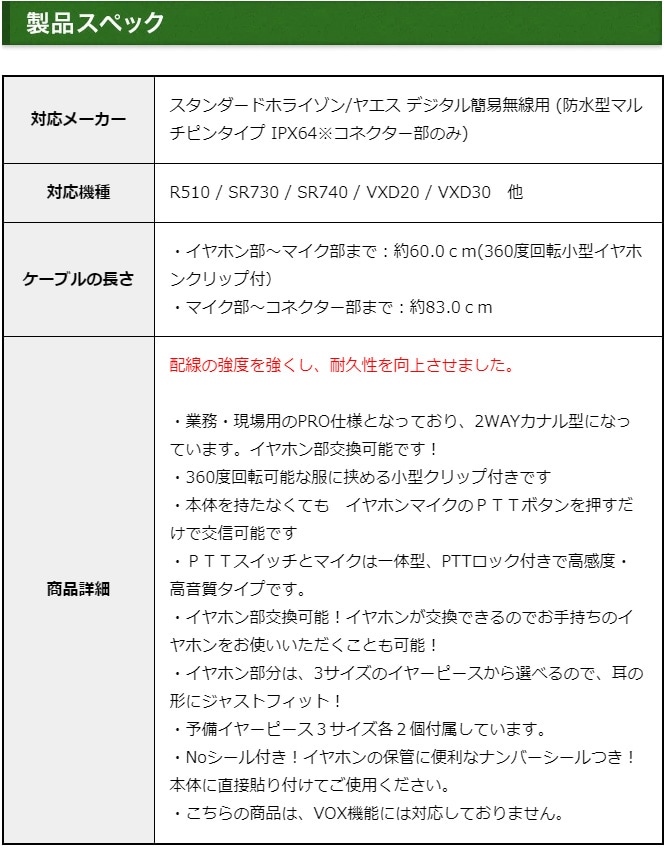 FIELD GEAR ( ɡSTANDARD / 䥨YAESU ɿޥԥ )  ǥ ʰ̵ ɿޥԥ ̳ PRO 2WAYʥ뷿 VXD20 VXD30 SR510 SR730 SR740  SSM-56C EK-313-581 EK-505W ߴ FIELD GEAR FGPROSRCP(for STANDARD YAESU )