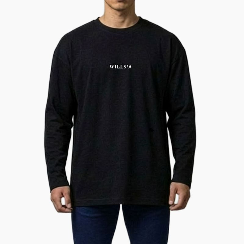CORE OVERSIZE LONG SLEEVE TEE - BLACK