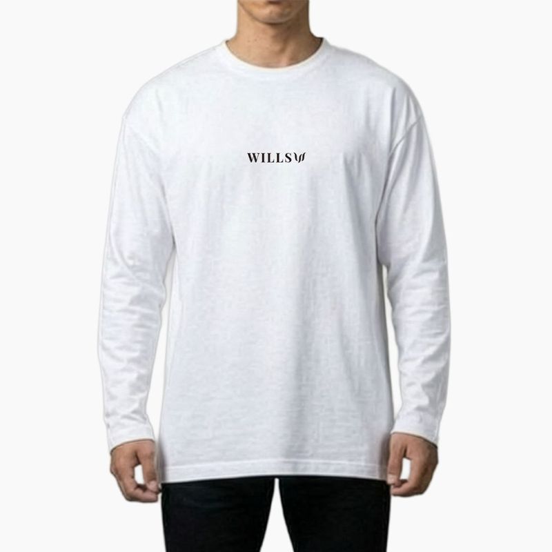 CORE OVERSIZE LONG SLEEVE TEE - WHITE