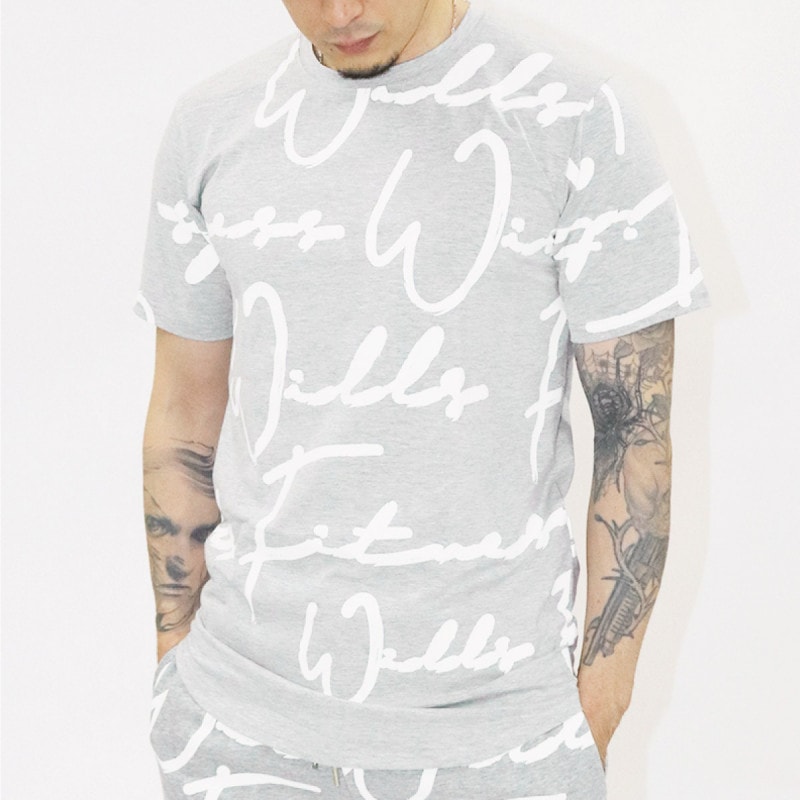 SCRIPT TEE - GRAY