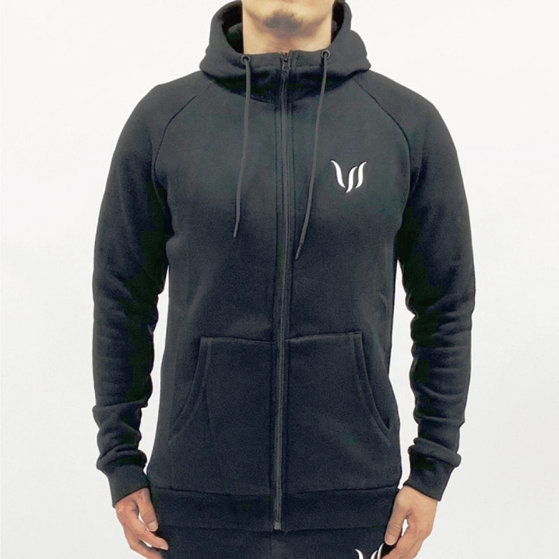 ESSENTIAL ZIP HOODIE - BLACK