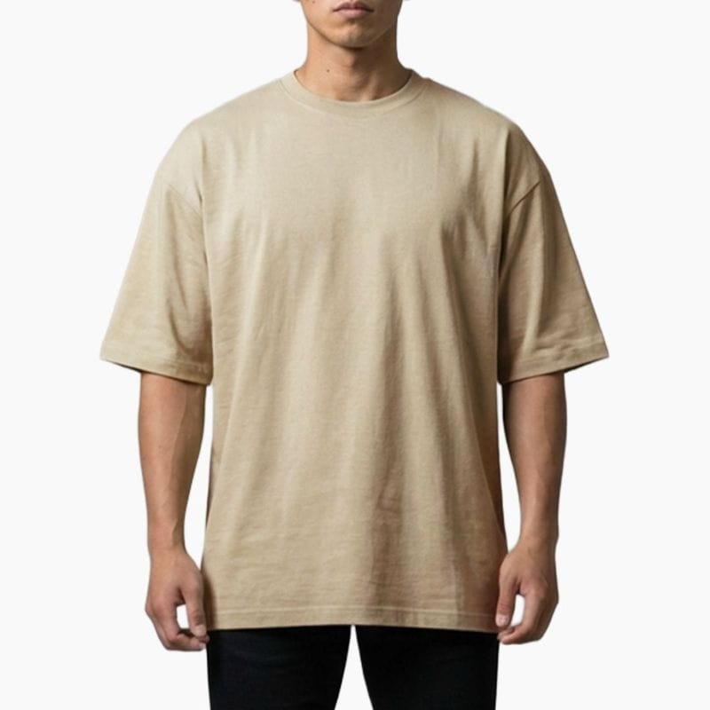 COTTON OVERSIZED T-SHIRT - SAND
