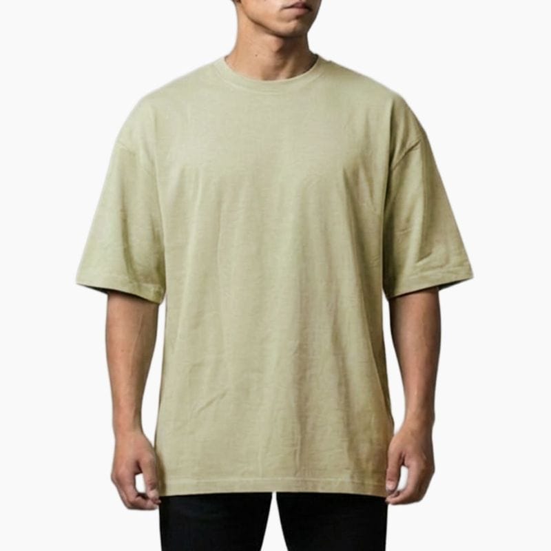 COTTON OVERSIZED T-SHIRT - SAGE
