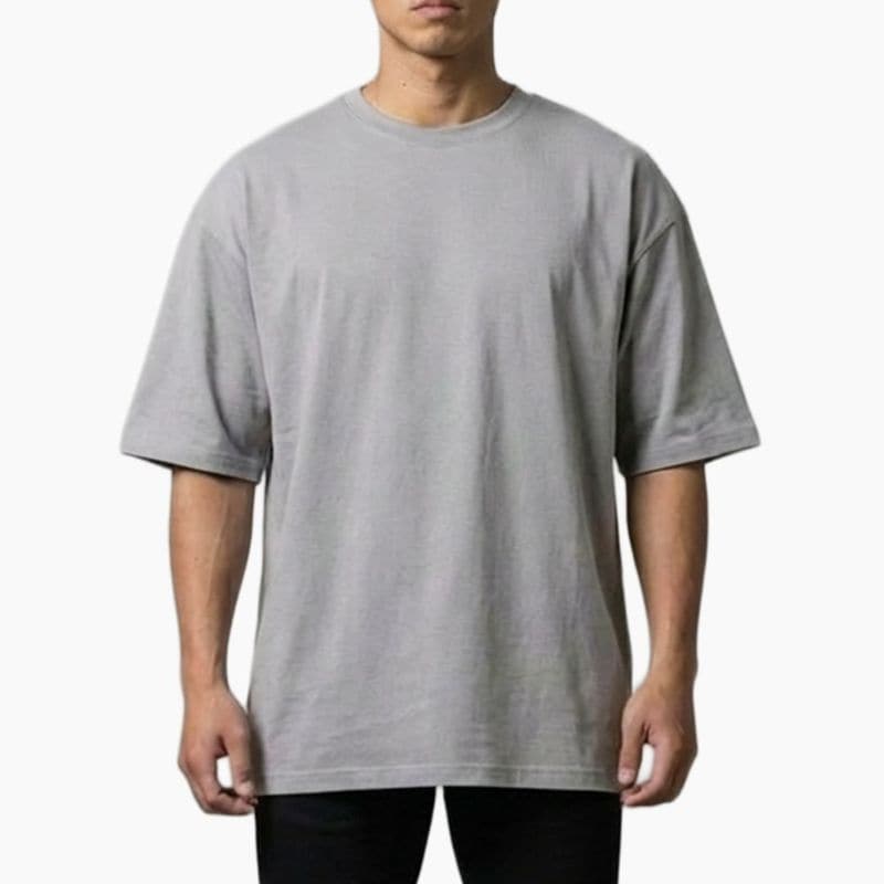 COTTON OVERSIZED T-SHIRT - GREY