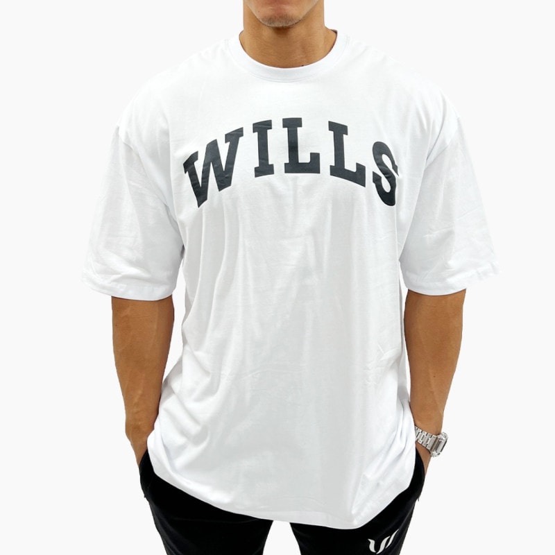 FRONT BIG LOGO OVERSIZE TEE - WHITE