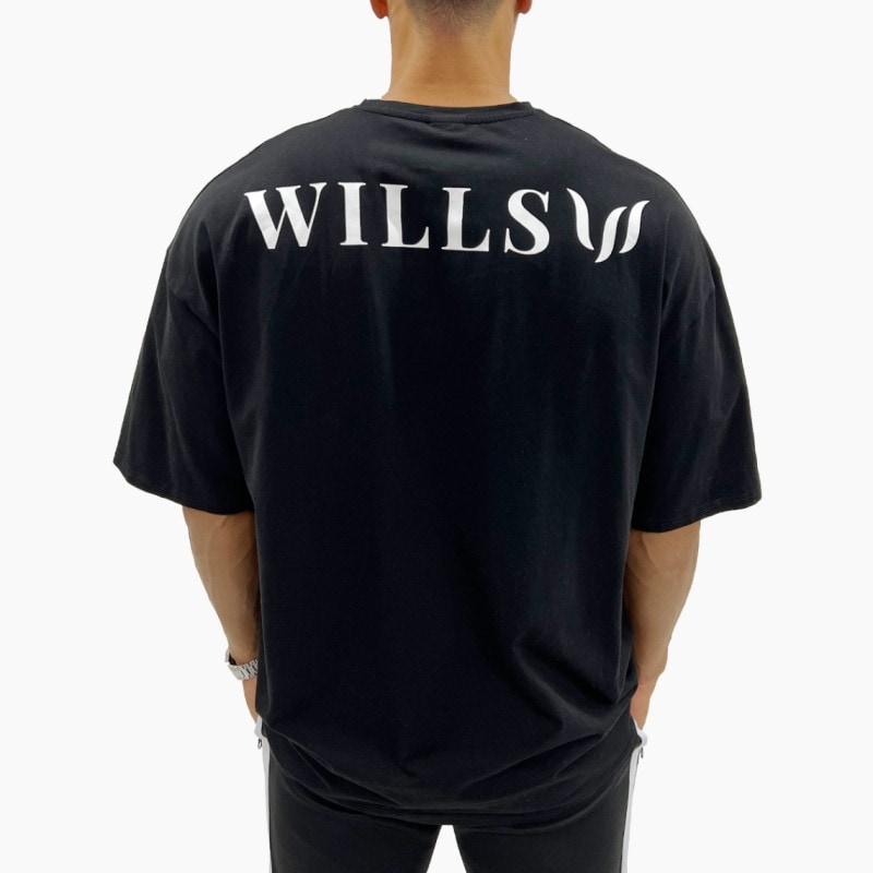 CLASSIC LOGO BACK PRINT OVERSIZE TEE - BLACK